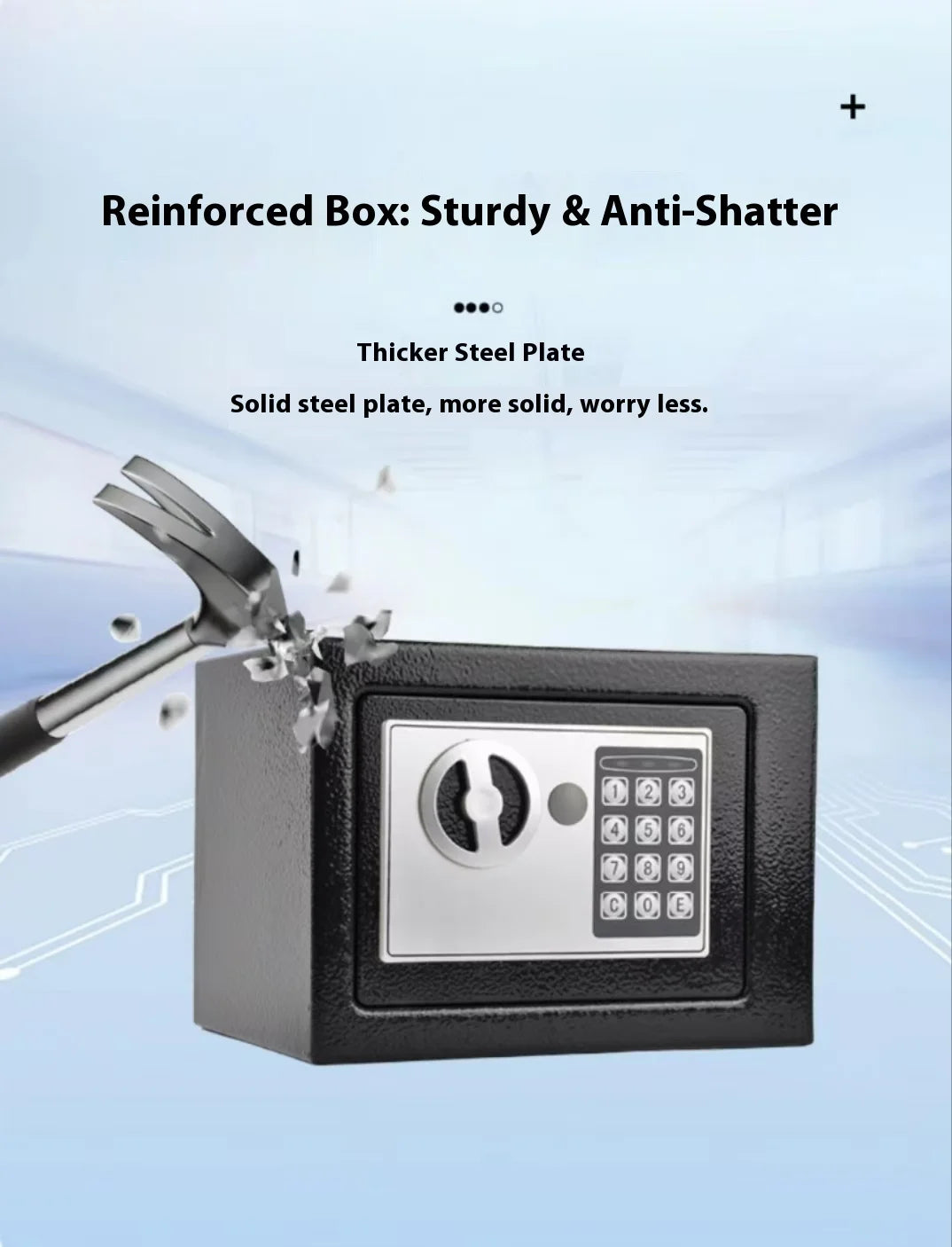 2025 NEW Electronic Digital Keypad Lock Safe Security Box All Steel for Home Office Password and Key Unlock Safe and Compact